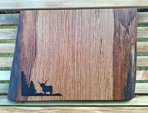 Scottish Oak Chopping Board (Highland Cow)