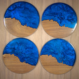 Walnut and Resin Coaster, Set of 4. Old Man of Storr.