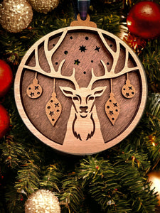 Layered Christmas Bauble, Stag