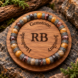 Mens Rhodonite and Crazy Lace Agate Gemstone Bracelet