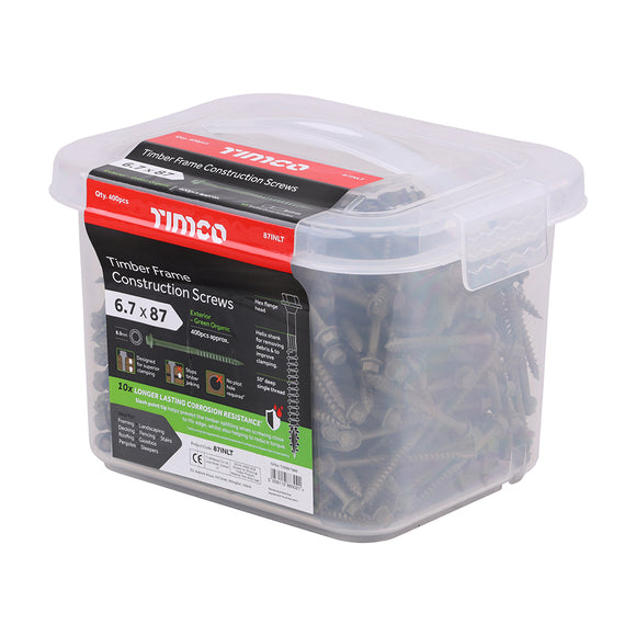 TIMco Timber Frame Screws Hex Head 6.7 x 87 (400 Qty)